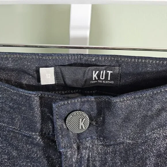 Kut From The Kloth Connie‎ Ankle Skinny Jeans Blue Sparkle Glitter Size 12 - Picture 4 of 10